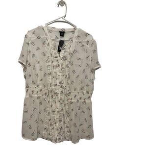 NWT Torrid Floral Chiffon Cinch Waist Lightweight Blouse